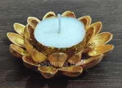 Tea Light Candle in Pistachio Petalled Lotus - Single ₹ 100.00