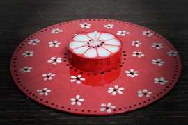 Tea Light Candle on a CD - Red Floral Painting ₹ 100.00